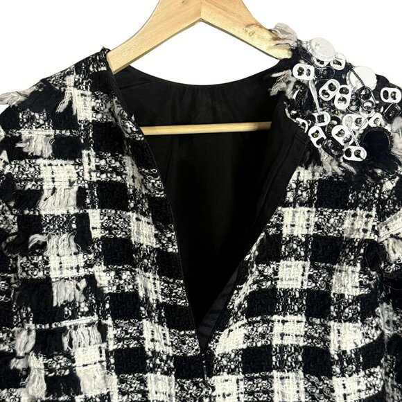 MSGM Milano Embellished Tweed Fringe Top Size 38 (M/L) Rare Runway-Style Boucle - Picture 3 of 15